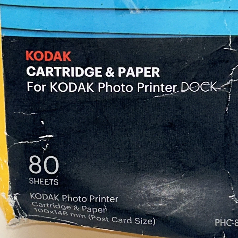 Kodak PHC-80 Photo Printer Cartridge & Paper 80 Sheets 100x148 mm Post Card