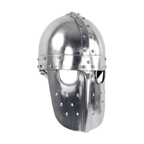 Casco remachado antiguo/medieval y renacentista caballero casco de piel calibre 18 - Imagen 2 de 2