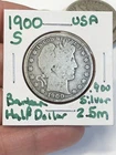 1900-S San Francisco .900 Silver Barber Half Dollar US Coin Good /Very Good 2.5m