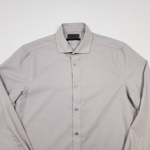 Camicia Calvin Klein Non Ferro 15 32 33 Small Slim Grigio Chiaro Performance Formale - Foto 2 di 17