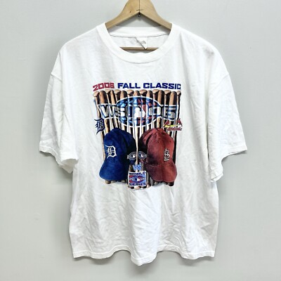 2006 World Series Detroit Tigers vs St. Louis Cardinals White T-Shirt Adult 2XL