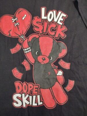 Gildan Adult 3XL Love Sick Dope Skill Teddy Bear Tshirt Pre-owned