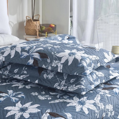 3PCs Printed Quilted Bedspread Bed Throw Patchwork Comforter with Pillow Shams - Picture 75 of 139