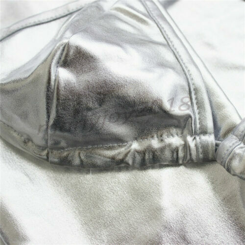Women wet Leather Bikinis Bra Sexyy Lingerie Set brief Leggings Stocking Costume - Picture 17 of 24