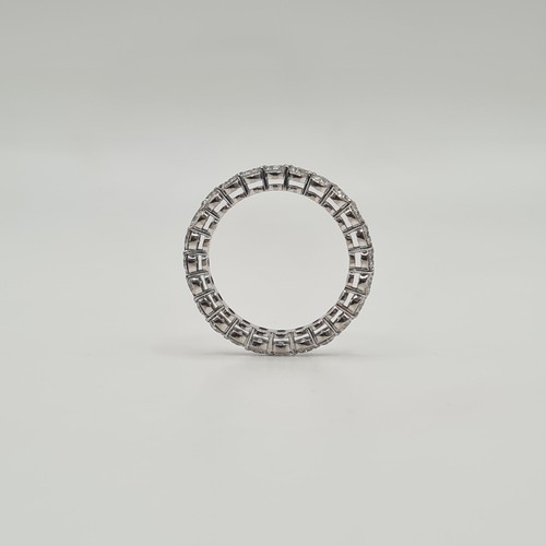 Alliance tour complet or blanc 18 carats sertie de diamants naturels - Imagen 5 de 5