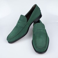 Nib. Tod's Green Suede Leather Penny Loafers Casual Shoes 10 $550 on sale Nib. Tod's Green Suede Leather Penny Loafers Casual Shoes 10 $550 on sale