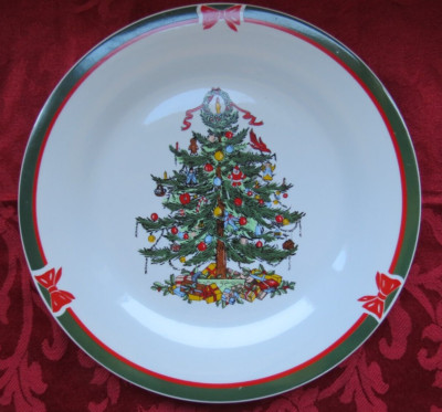 Vintage Topco Ribbons & Tree Christmas Plate