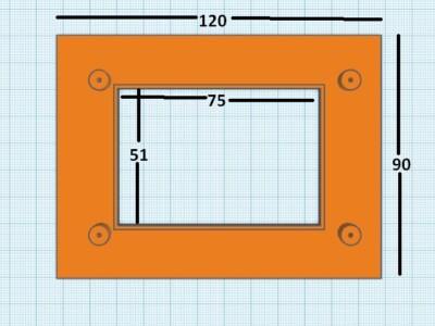 Einbaurahmen LCD Display, Nextion, OLED, TFTs, optional mit Echtholzoberfläche