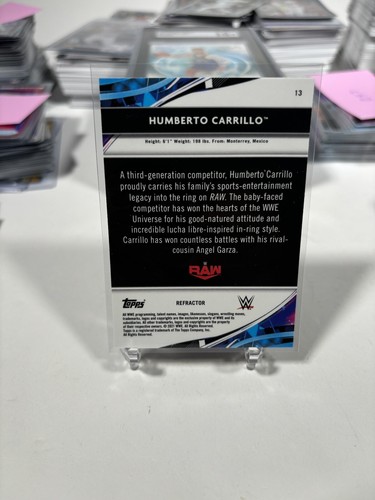 Humberto Carrillo 2021 TOPPS FINEST WWE REFRACTOR Parallel #13 RAW - Picture 2 of 2