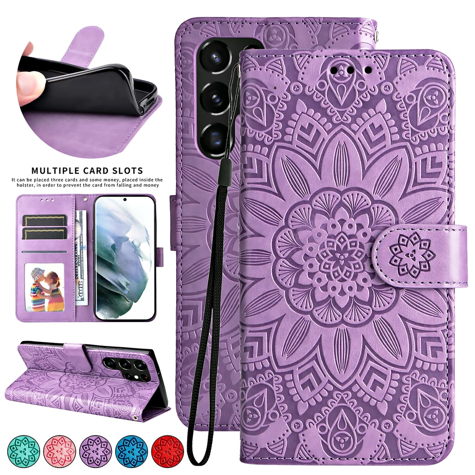 Magnetic Leather Wallet Case For Samsung Galaxy S24 S23 Ultra Plus S22 S21 S20 - Image 3 of 4
