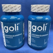 Goli Nutrition Ashwagandha Mixed Berry Gummies 60 each Lot Of 2 Exp 11/2026