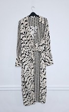 Womens Fw Bridge Cream & Black Wrap Dress UK 12