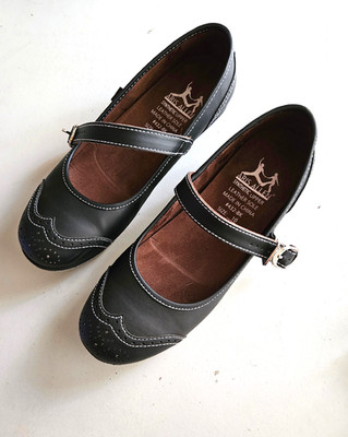 Dance Shoes Aris Allen Black Snub Toe Mary Jane Wingtips Women's 10 Suede Bottom