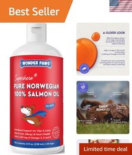 8oz Natural Salmon Oil for Dogs  Omega 3 for Healthier Skin  Joints