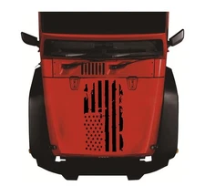 1*Distressed USA Flag Hood Vinyl Sticker Decal Any Hood Fits For Car Truck Decor