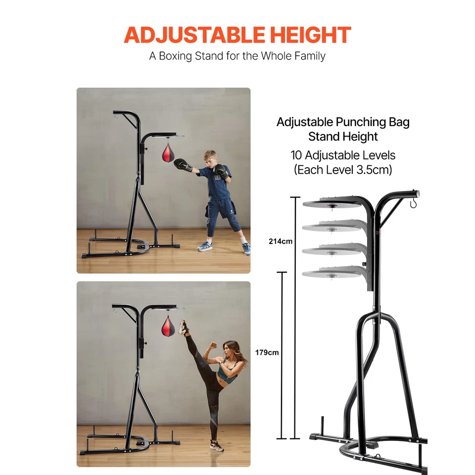 2 in 1 Heavy Duty Punching Bag Frame Boxing Punching Fitness Stand Steel - image 3 of 4