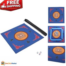 Elegant 31.5" Large Anti-Slip Mahjong Table Mat with Carrying Bag  Dice Set