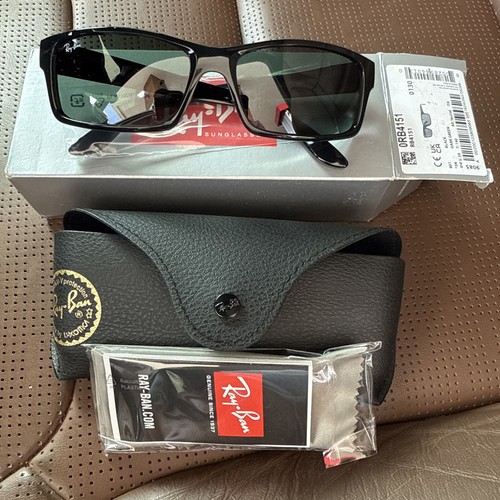 New Ray-Ban RB4151 601 Black Frame Dark Green Lens Men's Sunglasses