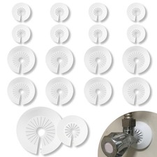 16 PCS Plumbing Cover Plates Plastic Escutcheon Plate Fit 0.4" to 2.16"