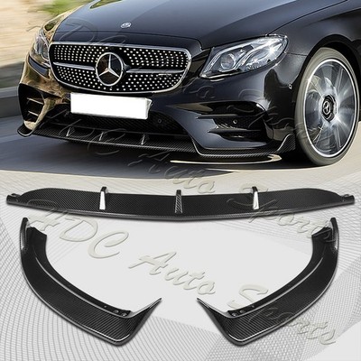 For 2017-2020 Mercedes E-Class Sport W213 Carbon Fiber Front Bumper Lip Spoiler