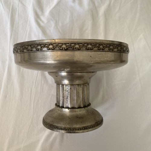 Silber Metall 🍀 Deko Steh Schale Stand Pokal Obst Alt Edel - Vintage