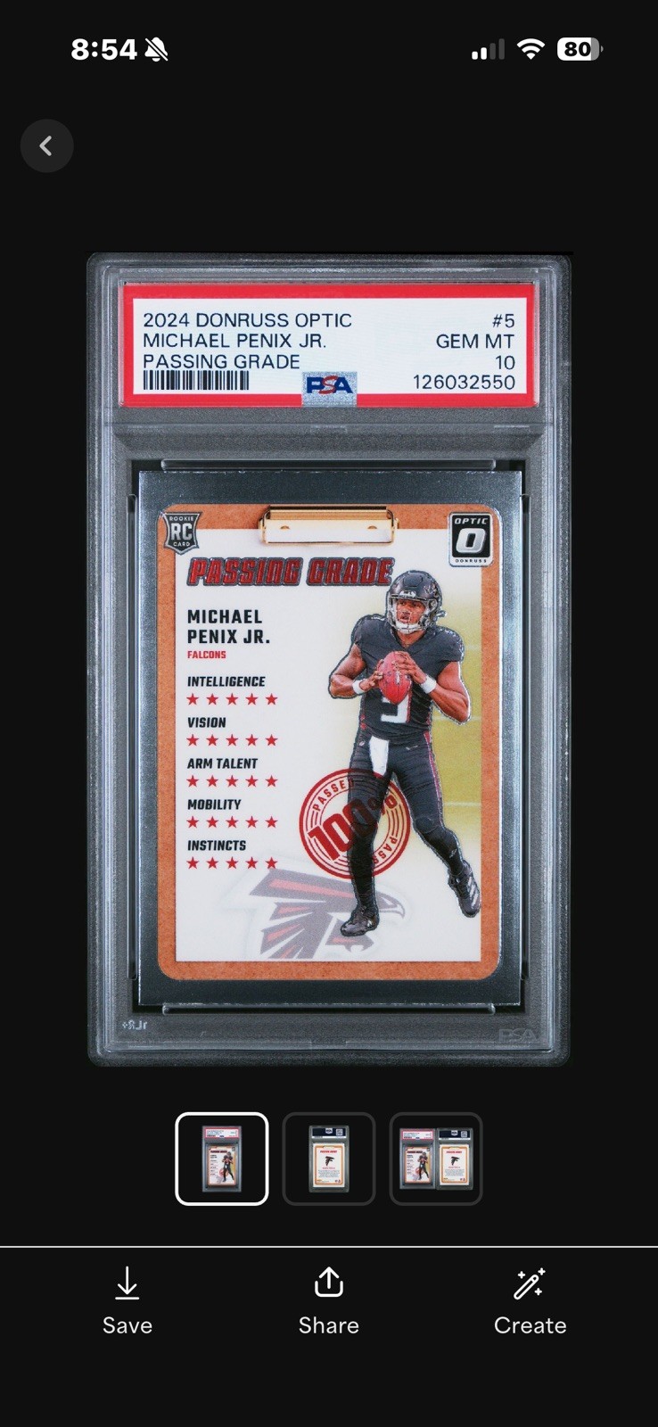 Michael Penix Panini Donruss Optic Passing Grade #5 Base