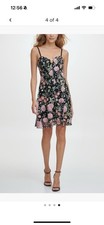 Romantic Embroidered Floral Cocktail Dress by Guess Size 2 New