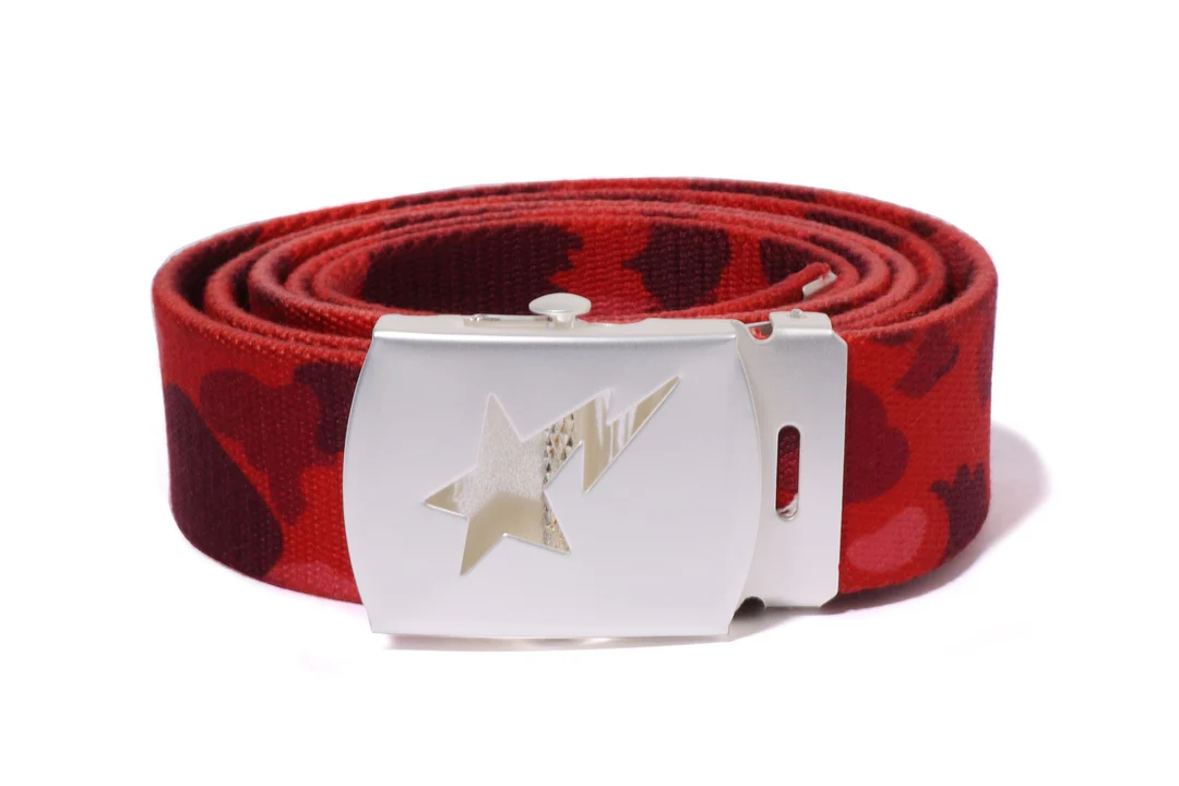 2025 New A BATHING APE BAPE RED COLOR CAMO STA GI BELT Authentic