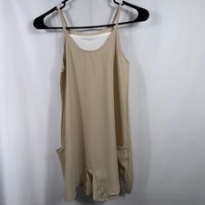 SHEIN Girls Size 10 Beige Cami Romper Playsuit Side Pockets