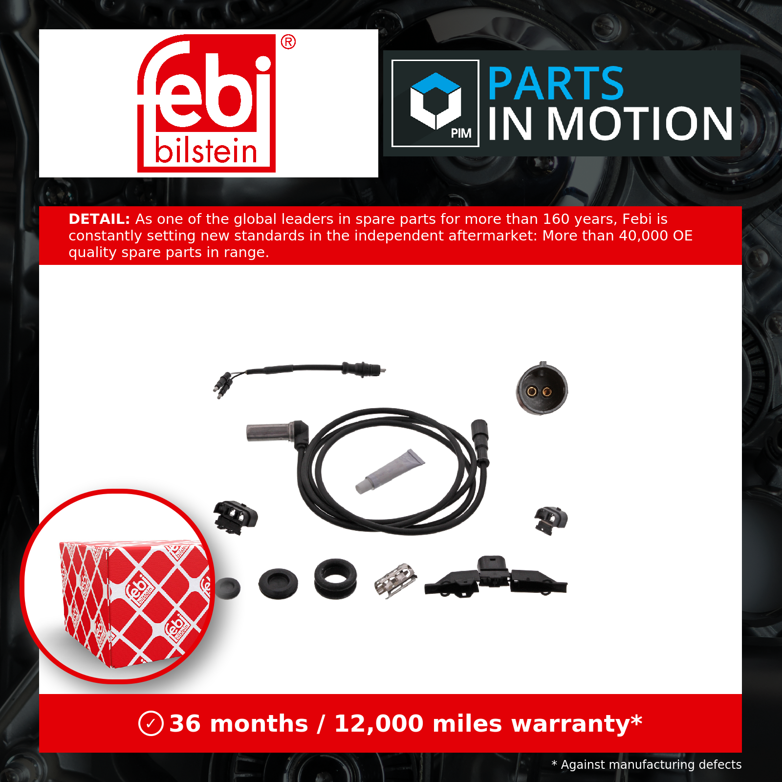 Abs Sensor Inc Additional Parts & Grease Fits Volvo B10 B BLE L B12 M Febi 35299 - Image 2