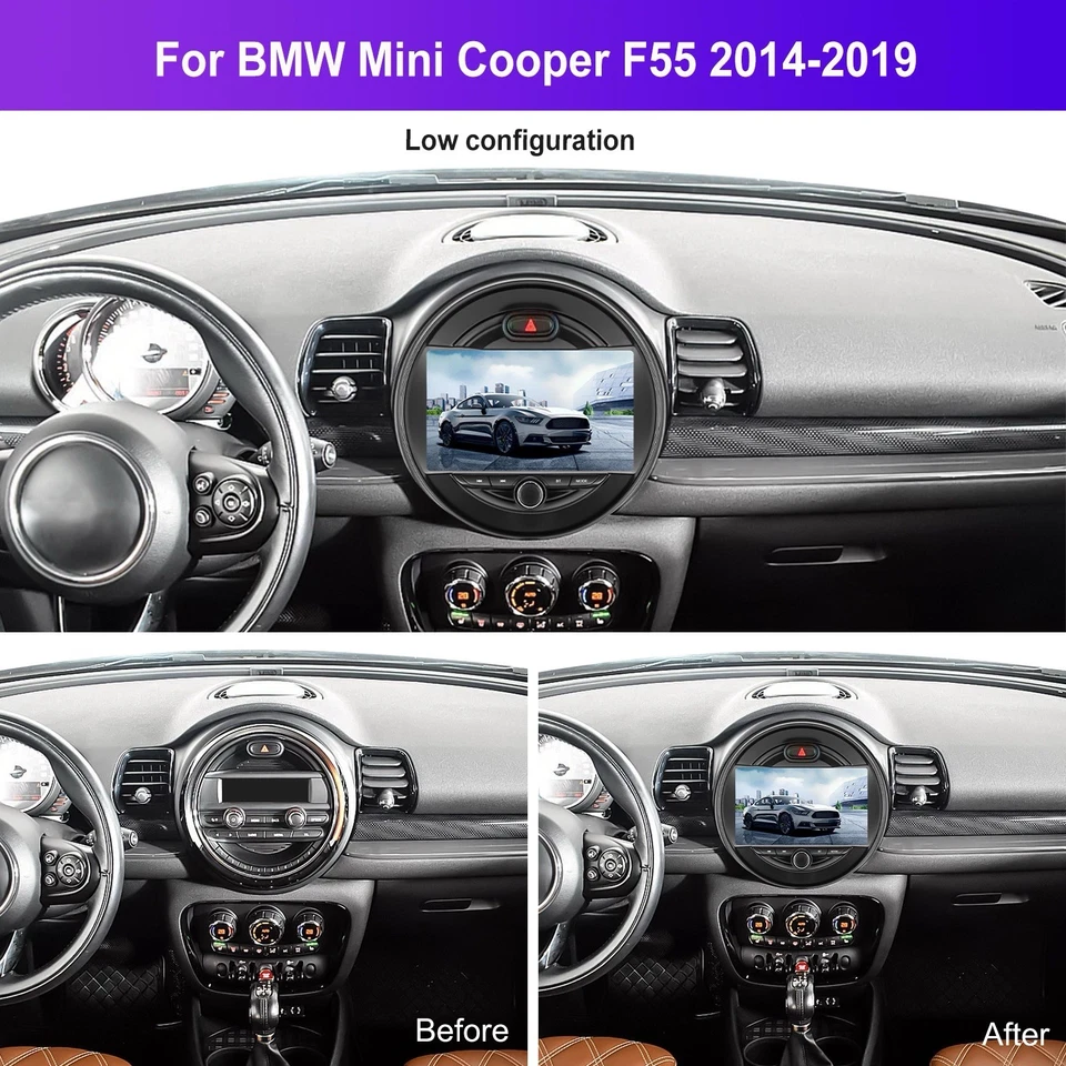 Autoradio 9” Android Per BMW Mini Cooper F55 F56 F57 2014-2019 CarPlay Octacore - Immagine 2 di 4