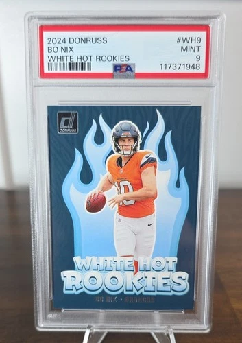 2024 Panini Donruss - White Hot Rookies Bo Nix #WH9 (RC) PSA 9 - Denver Broncos