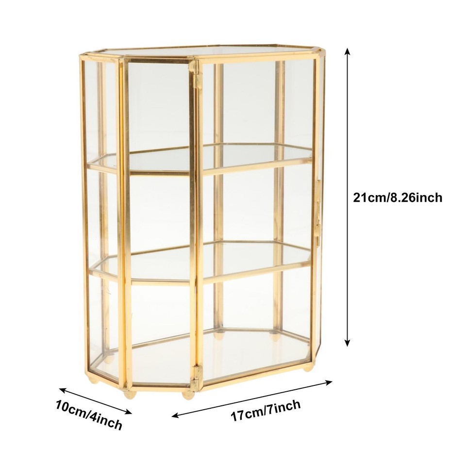 Glass Geometric Jewelry Box Keepsake Trinket Box Case for Display Rings ...