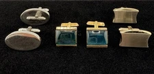 Vintage Cufflink Lot, Swank, Shields, Hickok, 3 Sets of Cufflinks See Photos
