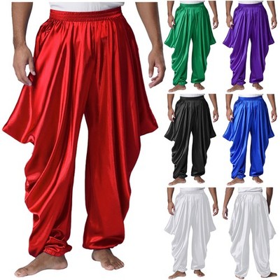 Herren Hose Hippie Hosen Tanzhose Haremshose Atmungsaktiv Pumphose Yoga Kostüms
