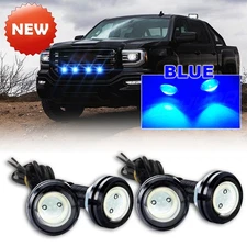 4x Blue Raptor Style LED Front Grille Lights for JEEP WRANGLER JK/JL 2007-2023