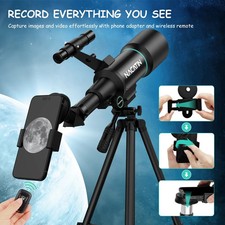 Portable Refractor Travel Telescope for Adults Beginner Astronomers Tripod Full