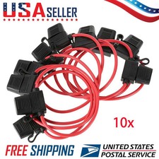 10 Pack 12 Gauge ATC In-Line Blade Fuse Holder OFC Wire Protection Power Socket