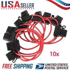 10 Pack 12 Gauge ATC In-Line Blade Fuse Holder OFC Wire Protection Power Socket