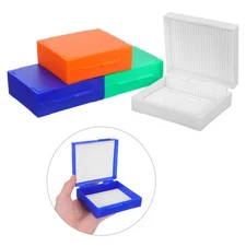 4pcs Plastic Laboratory Slide Storage Boxes 25 Slots Microscope Slide Holder