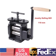 110mm Manual Rolling Mill Machine Wire Flat Pattern Sheet Metal Jewelry Tool US