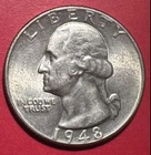1948 Choice Uncirculated US Washington SILVER Quarter! Philadelphia Mint! Coin!