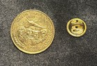 South Dakota State Quarter Coin Design Gold Tone Lapel Pin Tie Tack Pinback — photo 1