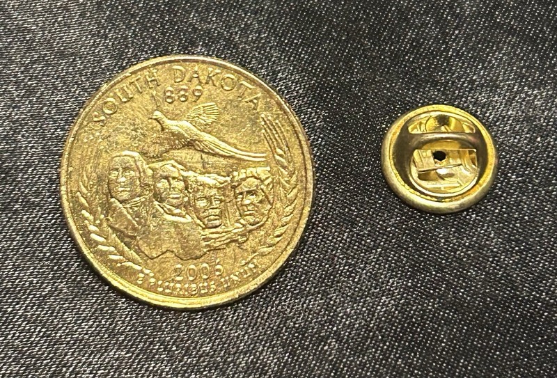 South Dakota State Quarter Coin Design Gold Tone Lapel Pin Tie Tack Pinback