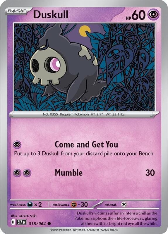 Pokémon Card: NM Duskull 18/64 SV Shrouded Fable