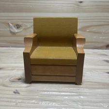 Vintage Strombecker Doll House Furniture Wooden Arm Chair Made in USA