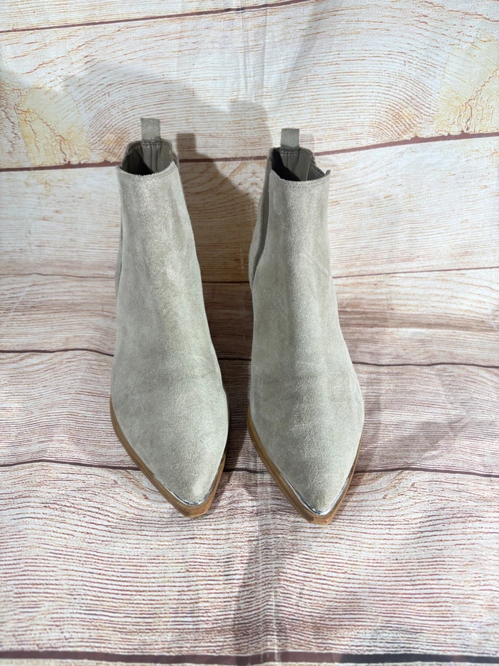 Женские желтовато-коричневые замшевые сапоги Marc Fisher Yale размер 6,5 М с заостренным носком без застежек - Изображение 2 из 4