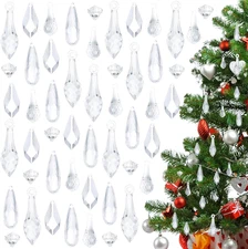 Barydat 30PCS Acrylic Christmas Tree Ornaments Clear Crystal Balls Hanging Decor