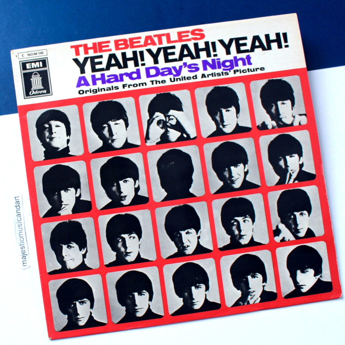 RARE RED COVER VINTAGE VINYL THE BEATLES HARD DAY'S NIGHT LP EX+