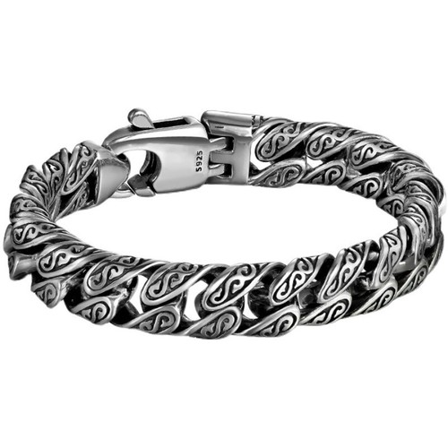 Mens Heavy Sturdy Stainless Steel Motorcycle Biker Chain Bracelet Wristband Gift - Picture 1 of 12